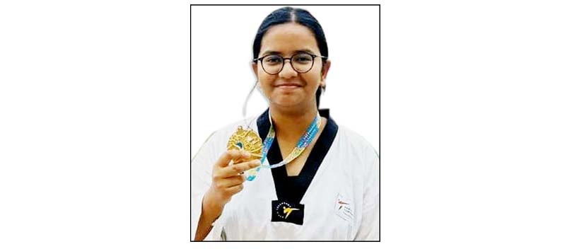 ताइक्वाण्डो चैम्पियनशिप में सी.एम.एस. छात्रा को गोल्ड मेडल
