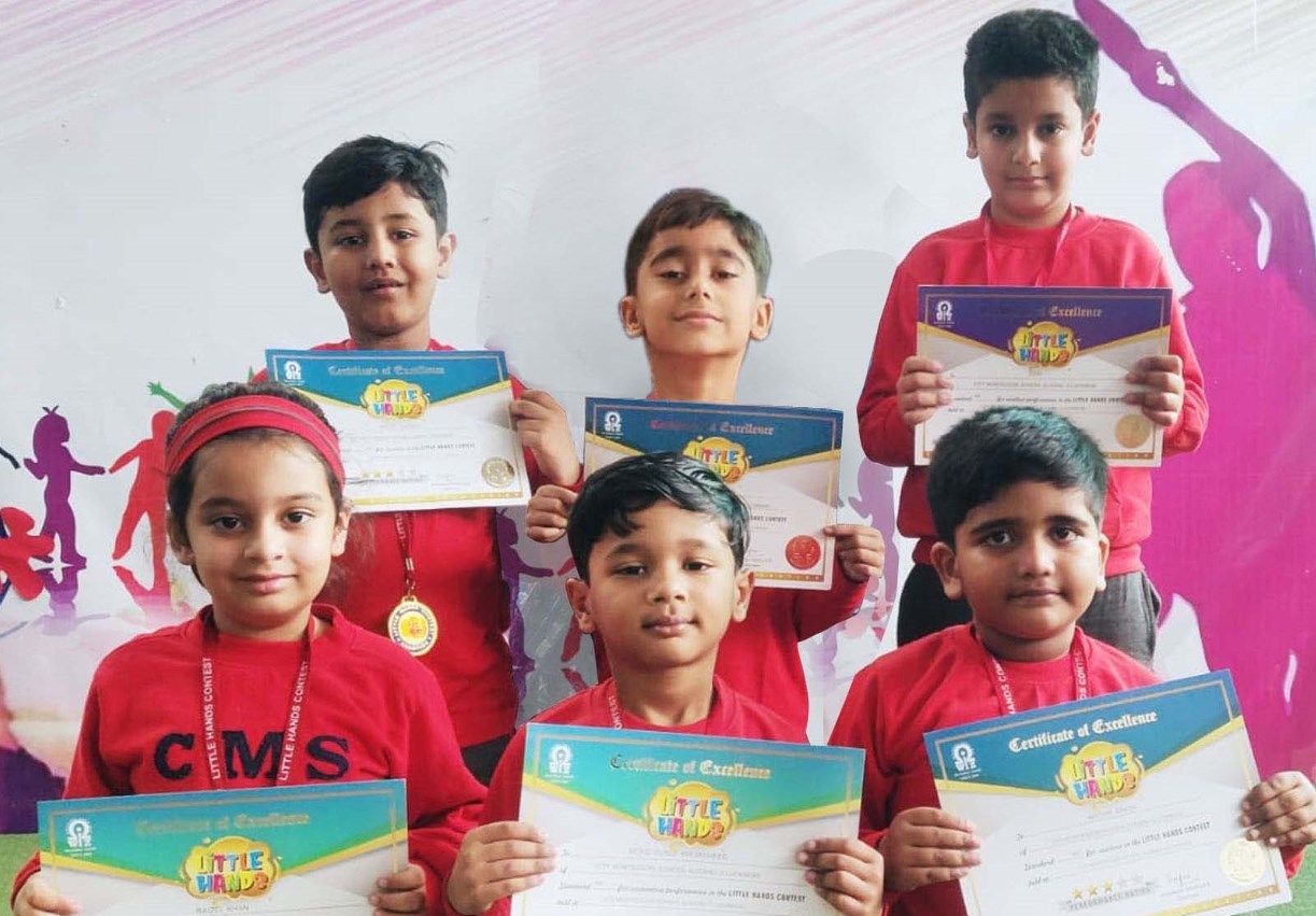 हैण्डराइटिंग प्रतियोगिता में सी.एम.एस.  के 7 छात्रों को गोल्ड मेडल