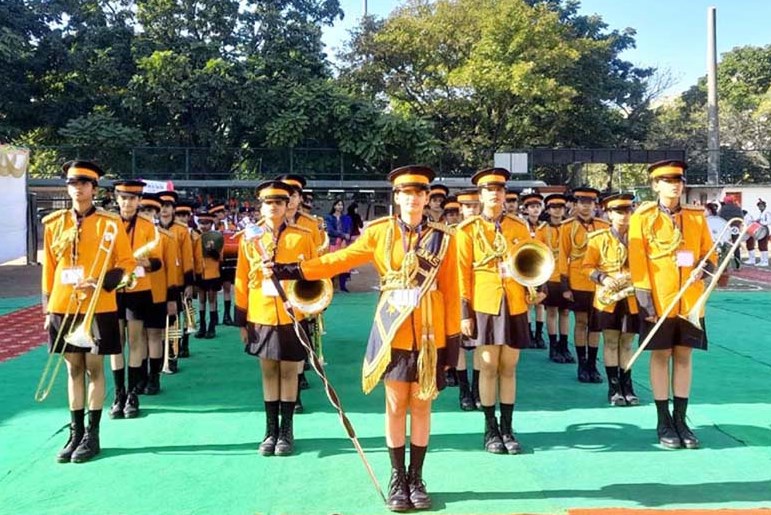 नेशनल स्कूल बैण्ड कम्पटीशन में सी.एम.एस. की बालिका ब्रास बैण्ड टीम सम्मानित