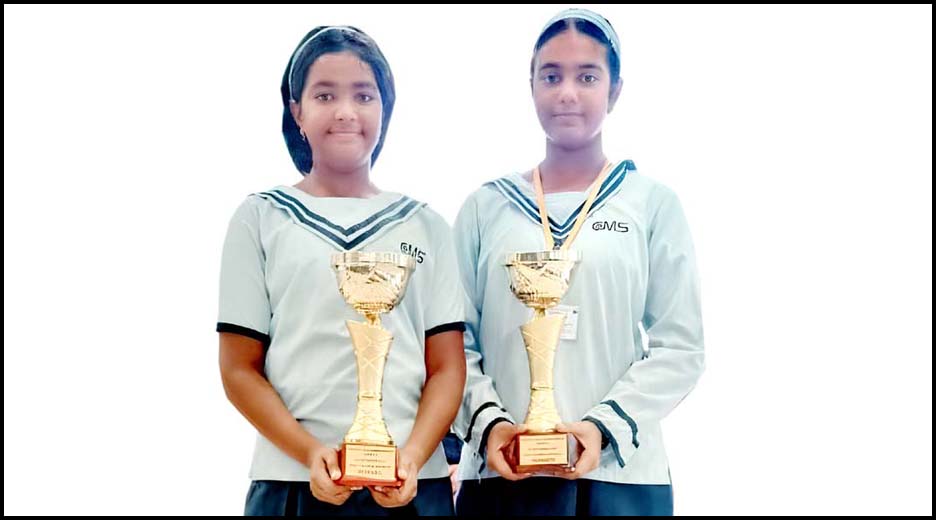 टेनिस टूर्नामेन्ट की युगल प्रतिस्पर्धा में सी.एम.एस. छात्राओं ने जीता गोल्ड मेडल
