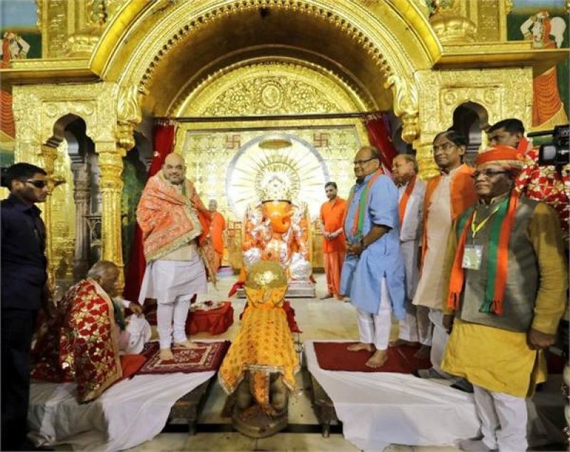 #मिशन राजस्थान, बप्पा के दर्शनों के साथ अमित शाह ने किया चुनावी शंखनाद
