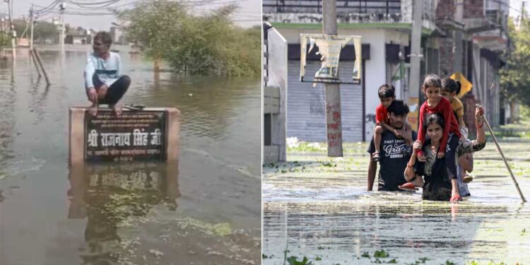 Lucknow Flood: 10 हजार से ज्यादा परिवार पानी में घिरे, छतों पर कट रही जिंदगी; विधायक की गाड़ी रोककर हंगामा